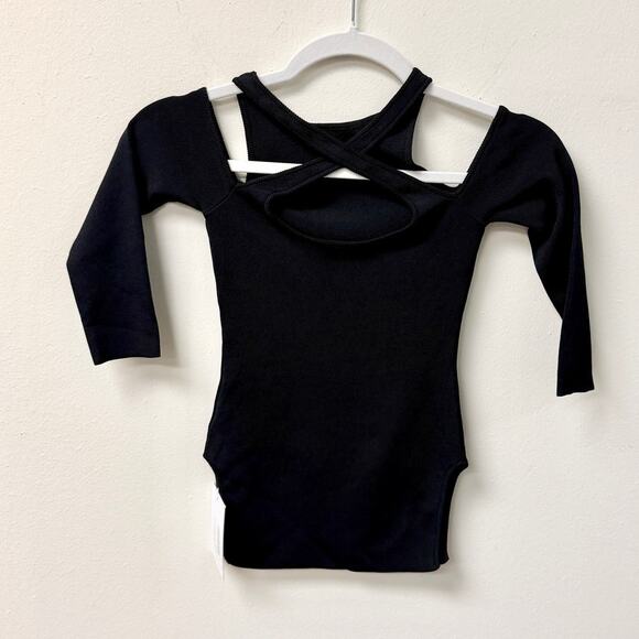 NWT Suboo The Dylan Long Sleeve Reversible Keyhole Top Black Womrn's Size XS - Picture 3 of 6